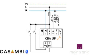 Conexiones interruptor de persiana Maintronic-CBA-UP-Casambi