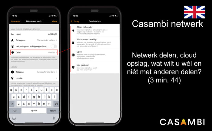 een Casambi netwerk delen
