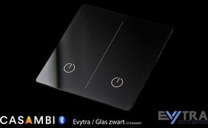 Evytra glass touch switch Casambi black 2 channel