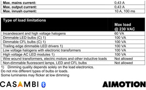 maximum power AIMOTION-PLUG-AND-PLAY-DIMMER-CASAMBI